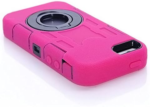 EasierBuy iPhone 5 / 5s Armor Case,[Built-in Screen Protector] Tough Armorbox Dual Layer Hybrid Hard/Soft Protective Case for Apple iPhone 5/5s - Hot Pink