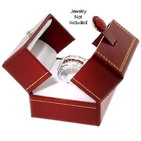 Classic Cartier Design Leatherette Red Double Doors Ring Gift Box: Jewelry