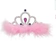 Dog Tiara - Aria Maribou Tiara - Pink Feathers and Rhinestones