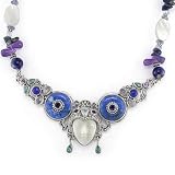 Sterling Silver Mother-of-Pearl and Multi-Gemstone Necklace by Sajen
