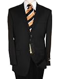 Black Hand Tailored Italian Mens Suits Worsted Wool 150s Suit Complete Jacket and Pants for Bussines or Year Round Use