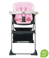 Chicco Happy Snack Highchair - Pink Scribble