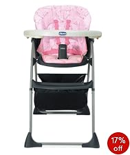 Chicco Happy Snack Highchair - Pink Scribble