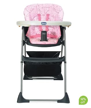 Chicco Happy Snack Highchair - Pink Scribble