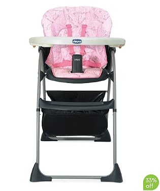 Chicco Happy Snack Highchair - Pink Scribble