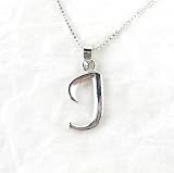Sterling Silver Initial Charm Necklace, Letter J