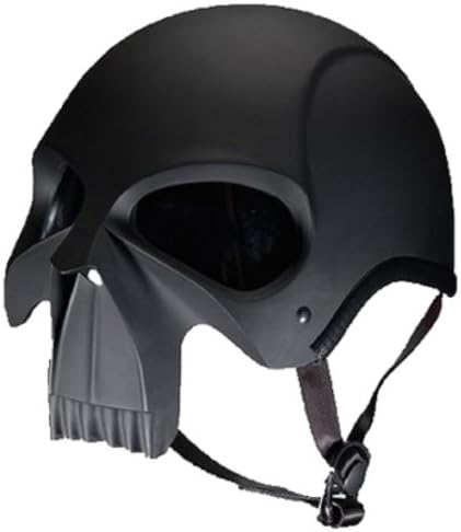 Punisher Skull 3D Motorcycle Helmet DOT - Matte Black Biker Skeleton Helmet (Medium)