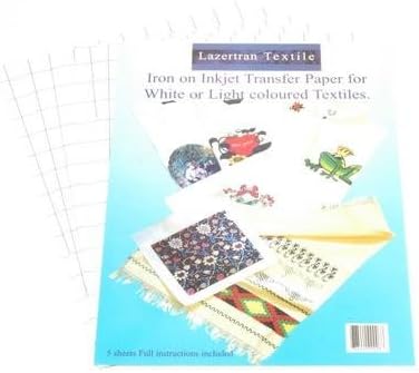 Pack of 5, Light Textiles Inkjet Transfer Papers, 8.5" x 11"
