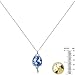 Heart Necklace Best Friend Fashion Jewelry Natural Agate Cameo Charm Make a Wish Gift (Hummingbird)