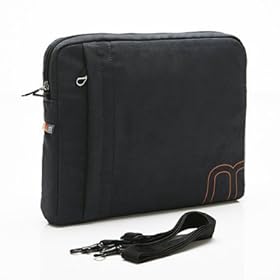 Faux Suede Protective Sleeve with Shoulder Strap and Pocket - Blue Asphalt For Compaq Presario CQ60-220US 15.6-Inch Laptop
