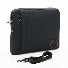 HP Pavilion DV4-1140GO 14.1-Inch Laptop Faux Suede Protective Sleeve with Shoulder Strap and Pocket - Blue Asphalt