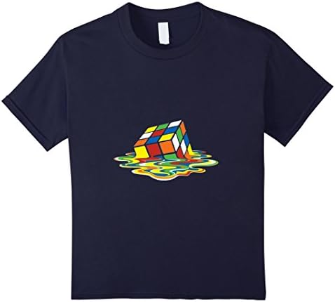 Kids  Rubik Cube Melting Cube Adult Kids T-Shirt 12 Navy