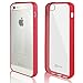 iPhone 5 Case, JETech® Apple iPhone 5/5S Case Bumper Shock-Absorption Bumper and Anti-Scratch Clear Back for iPhone 5/5S (1- Red/Pink)