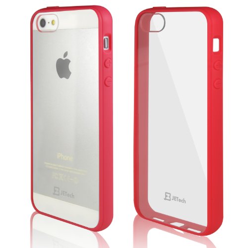 iPhone 5 Case, JETech® Apple iPhone 5/5S Case Bumper Shock-Absorption Bumper and Anti-Scratch Clear Back for iPhone 5/5S (1- Red/Pink)