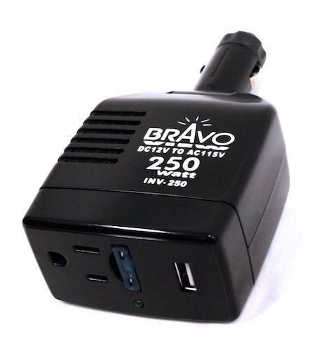 Bravo View INV-250 - 250-Watt Peak Power Inverter with USB Port