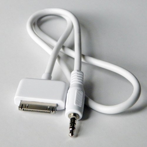 iPhone iPod iPad Audio & Video Adapter Cable: 3.5mm stereo male connector to flat iPod connector