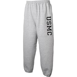 USMC Athletic Marines Sweat Pants - Military Style Physical Training Sweat Pants in Gray