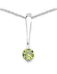 0.50 Carat Genuine Peridot 925 Sterling Silver Pendant