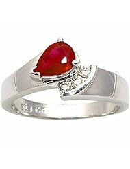 14K White Gold Ruby and Diamond Ring -- LIFETIME WARRANTY