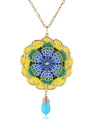 Josefina De Alba Havana Yellow Pendant Necklace, 18"