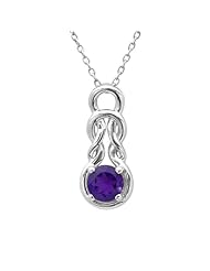 Amethyst Infinity Knot Pendant-Necklace in Sterling Silver (3/4ct tw)