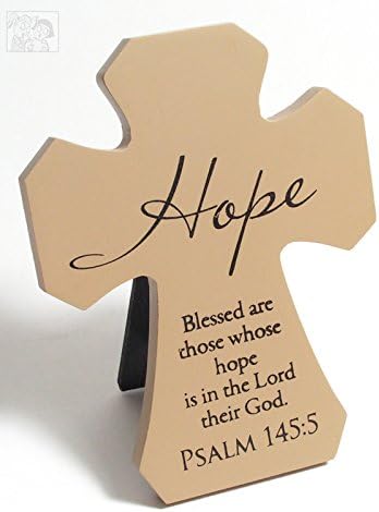 Hope, Blessed are chose whose hope,, Wood Cross 5 x 4 inches