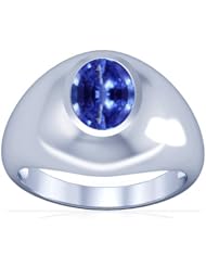 14K White Gold Oval Cut Blue Sapphire Solitaire Ring (GIA Certificate)