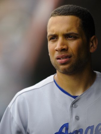 Los Angeles Dodgers v San Francisco Giants, SCOTTSDALE, AZ - FEBRUARY 26: James Loney Photographic Poster Print by Rob Tringali, 24x32