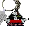Peanuts Snoopy keyring / zipper pull - Flying Ace on the roof metal keychain