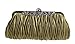 PULAMA Clutch Purse for Women, Pleated Satin Bridal Clutch Crossbody Evening Bag for Wedding & Prom Party, Army Green