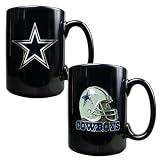 Dallas Cowboys NFL 2pc Black Ceramic Coffee Mug Set