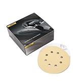 Mirka 23-615-AP Gold 5-Inch 8-Hole Dustless Hook-and-Loop Sanding Disks, 10 Each of 5 Grits [並行輸入品]