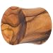 13mm Organic Darker Olive Wood Concave Plug