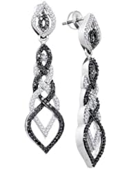 1.75CT-DIA BLACK EARRING