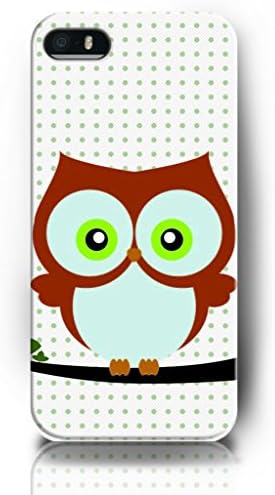 iPhone 5S Case, UKASE Apple iPhone 5 5S Durable Back Cover Utral Slim Case ( Lovely Owl and Green Polka Dots)