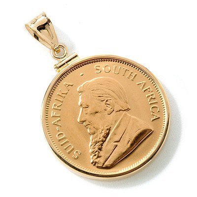 14K Gold 1/2 Oz. 1980 22K Krugerrand Coin Pendant