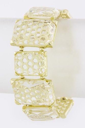 CONTEMPO COUTURE RECTANGLE JEWEL BRACELET (Clear)
