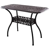 Darlee Series 60 Cast Aluminum 26 X 52 Inch Rectangular Counter Height Outdoor Patio Serving Table - Antique Bronze Darlee Series 60 Cast Aluminum 26 X 52 Inch Rectangular Counter Height Outdoor Patio Serving Table - Antique Bronze