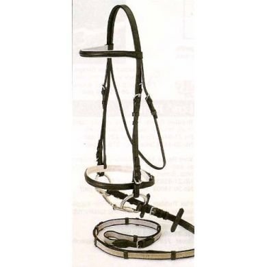 SILVER FOX Padded Snaffle Bridle with SUPER GRIP REIN