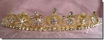 Bridal Wedding Tiara Crown With Gold Flowers 4652G6
From SparklyCrystal
