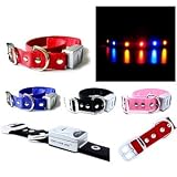How's Your Dog LED Flashing Nighttime Safety Dog Collar - Cherry Red/Large (16"-19")