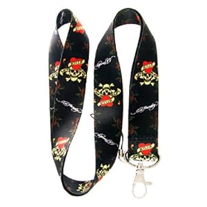 Ed Hardy Love Kills Slowly Lanyard Key Chain Holder