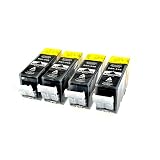 PATRONENSET für Canon PGI520BK mit Chip 4x schwarz - Schwarz je 20 ml, kompatibel zu PGI-520PGBK