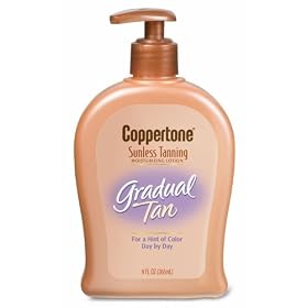 Coppertone Sunless Tanning Moisturizing Lotion, Gradual Tan, 9-Ounce Pump Bottles (Pack of 2)