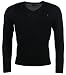 Polo Ralph Lauren Mens Custom Fit Merino Wool V-Neck Sweater - M - Black