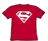 Superman - Red & White Shield - Adult Red S/S T-Shirt For Men