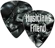 Musician's Friend Standard Celluloid Guitar Picks 1 Dozen, Black Pearl Thin*