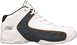 Reebok Men's Spin Move Mid Basketball Shoe,White/Black/Orange,5 M