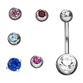 Stainless Steel Interchangable Body Jewelry - Multicolor