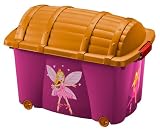 Boite de rangement plastique à roulettes pour enfants Modèle Fées